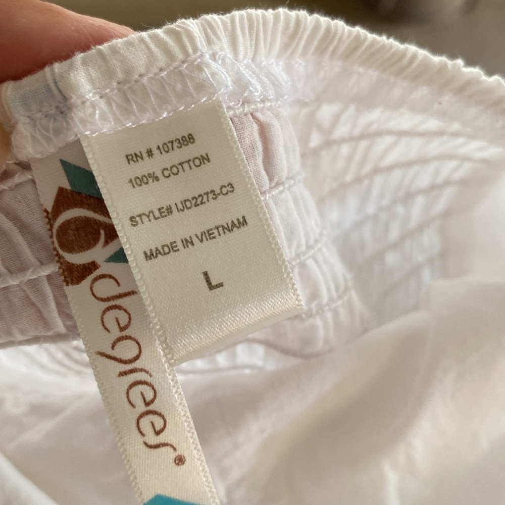 Nordstrom White Poplin Tiered Comfy Cotton Summer Dress with Adjustable Straps … - Picture 4 of 14